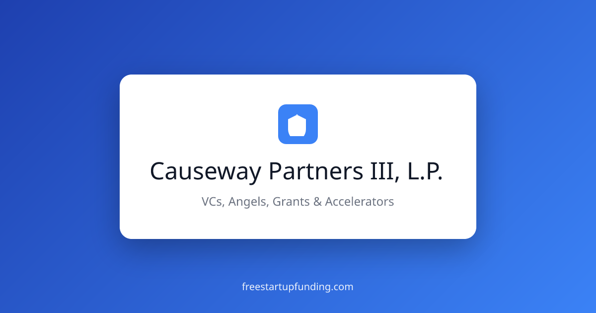 Causeway Partners III, L.P. – Venture Capital Firm | Contact ...